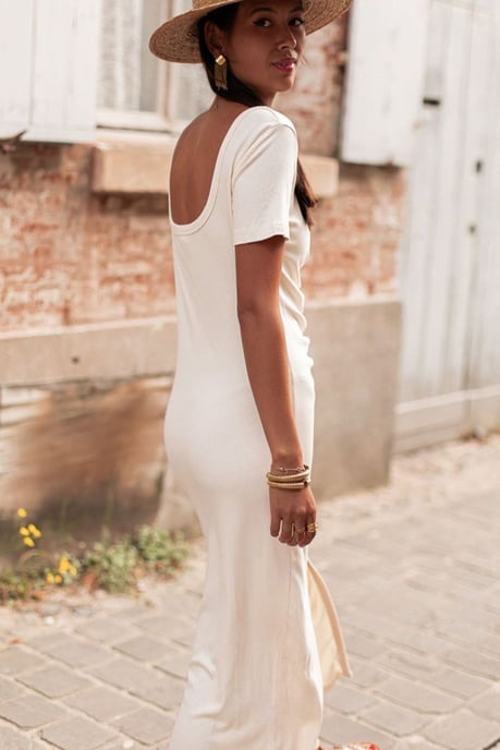 Ribbed Knit Midi Dress Button Front - Image 4