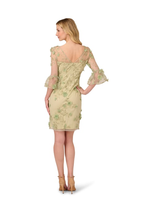 Floral Embroidery Sheath Dress - Image 2