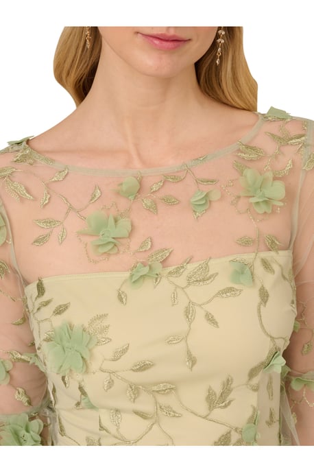 Floral Embroidery Sheath Dress - Image 3