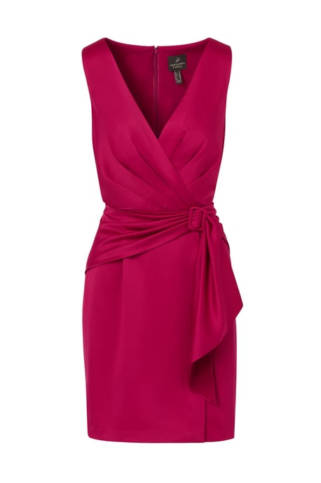 Satin Crepe Drape Dress - Image 4