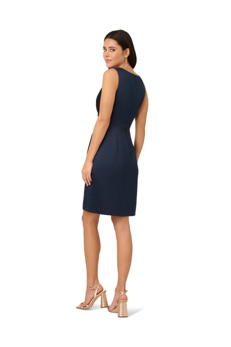 Satin Crepe Drape Dress - Image 2