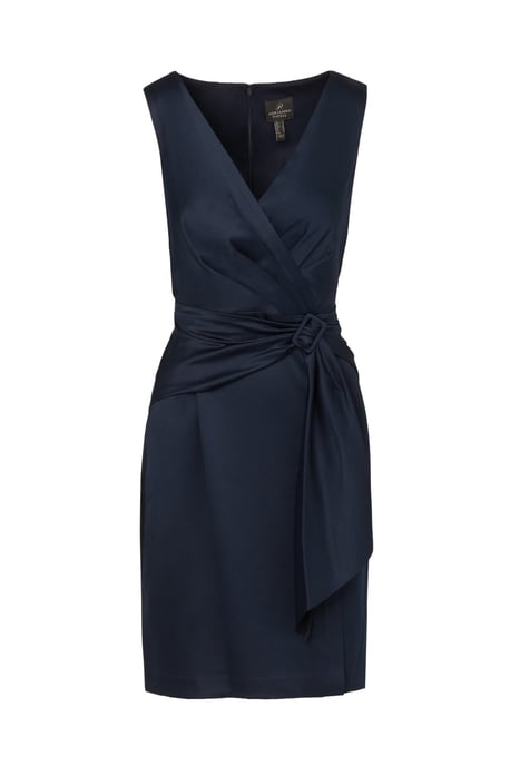 Satin Crepe Drape Dress - Image 4