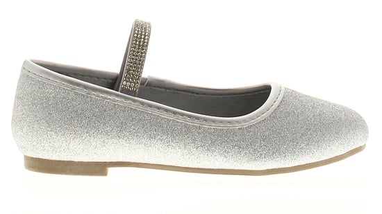 Princess Stardust Girls Shoes Annie Slip On Party Flat Sparkle Silver - Image 2