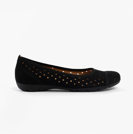 Gabor Ruffle Womens Shoes Black - Image 1