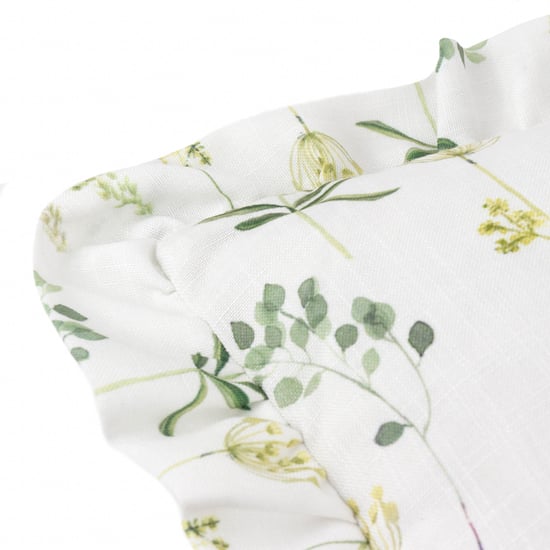 Wylder Meadow Ruffle Floral Cushion Cover, White Cornflower, - Image 4
