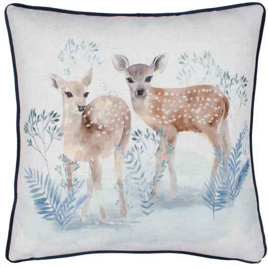Evans Lichfield Winter Fawns Printed Feather Filled Cushion - Image 1