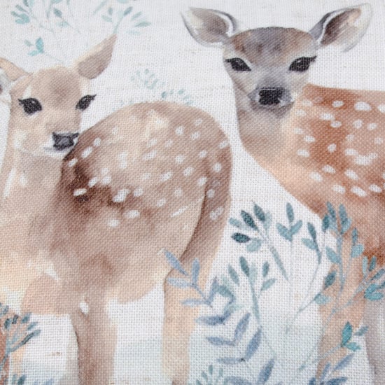 Evans Lichfield Winter Fawns Printed Feather Filled Cushion - Image 4
