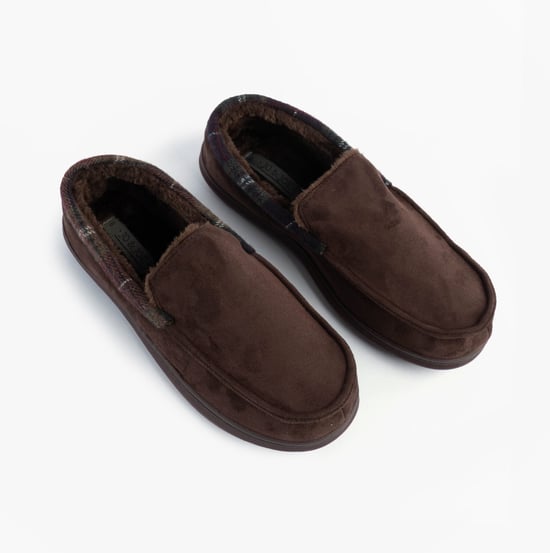 Jo & Joe St Andrews Mens Moccasin Slippers Brown - Image 3