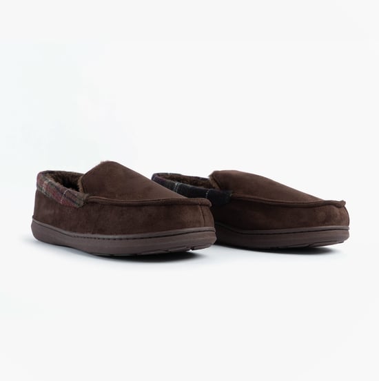 Jo & Joe St Andrews Mens Moccasin Slippers Brown - Image 4