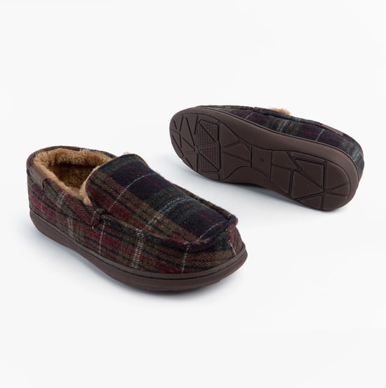 Jo & Joe Glendale Mens Moccasin Slippers Brown - Image 3