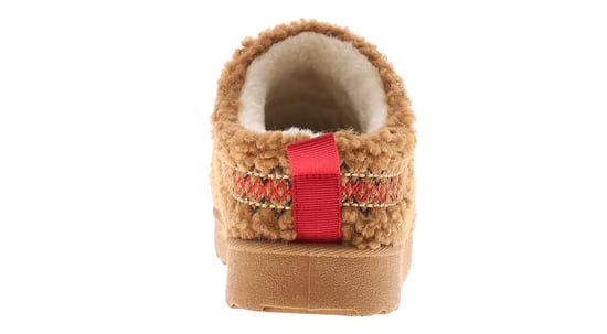 Apache Girls Slippers Andover Jnr Slip On Borg Mules Chunky Soles Tan - Image 4