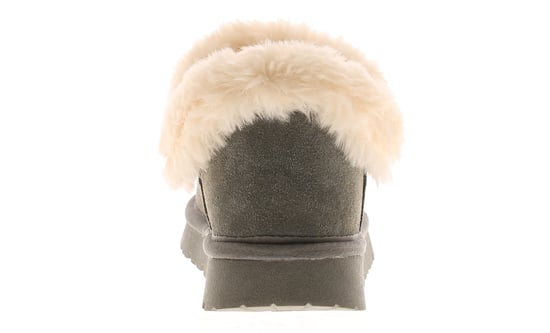 Apache Womens Slipper Cuddle Bootee Faux Fur Lining Leather Suede Grey - Image 4