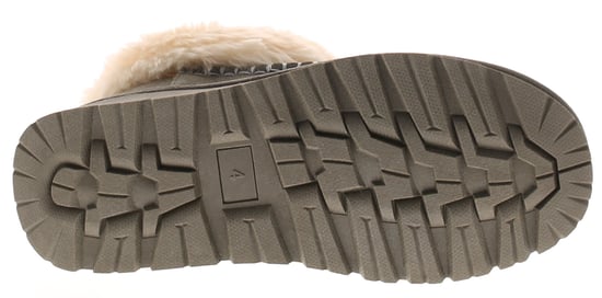Apache Womens Slipper Cuddle Bootee Faux Fur Lining Leather Suede Grey - Image 5