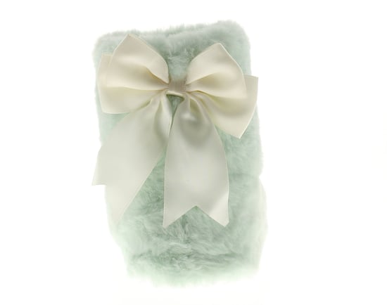 Kisses Girls Slippers Charlotte Bootee Faux Fur Bow Green - Image 3
