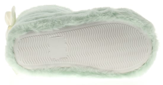 Kisses Girls Slippers Charlotte Bootee Faux Fur Bow Green - Image 5