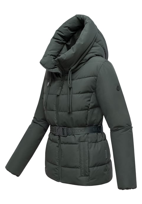 Marikoo women’s winter jacket Himee with waist belt & magnetic pockets - Image 2