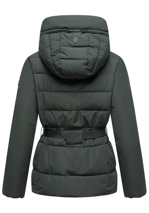 Marikoo women’s winter jacket Himee with waist belt & magnetic pockets - Image 3