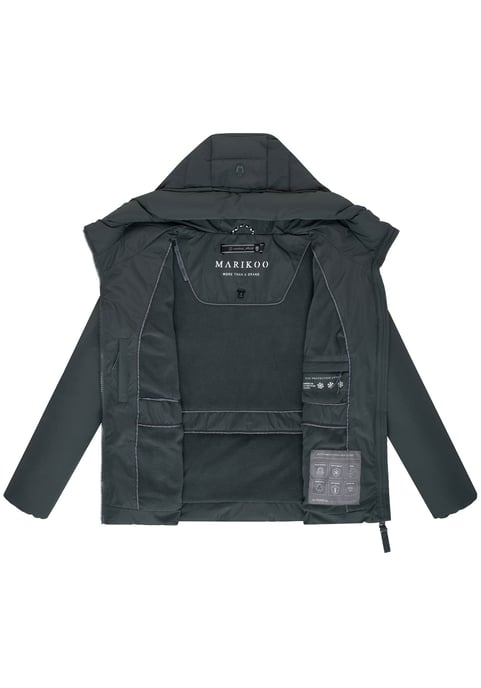 Marikoo women’s winter jacket Himee with waist belt & magnetic pockets - Image 4