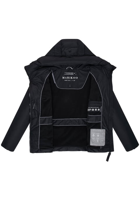 Marikoo women’s winter jacket Himee with waist belt & magnetic pockets - Image 4