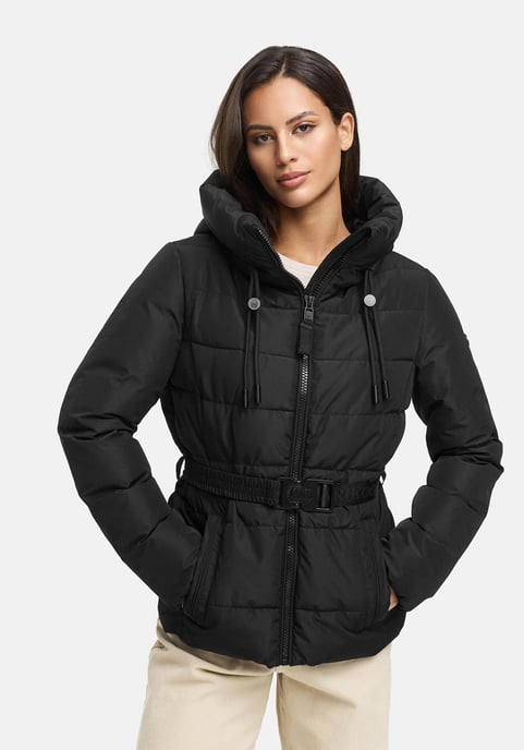 Marikoo women’s winter jacket Himee with waist belt & magnetic pockets - Image 5
