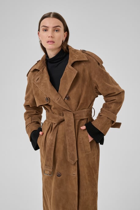 TaraMW Suede Trenchcoat Outerwear Loose fit - Image 3