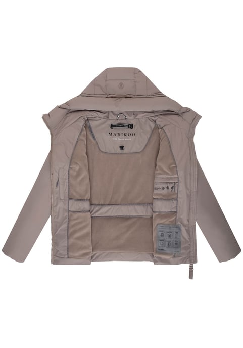 Marikoo women’s winter jacket Himee with waist belt & magnetic pockets - Image 4