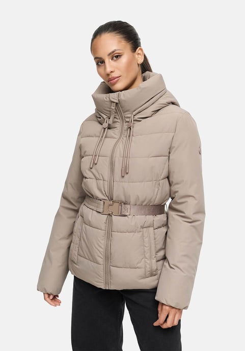 Marikoo women’s winter jacket Himee with waist belt & magnetic pockets - Image 5
