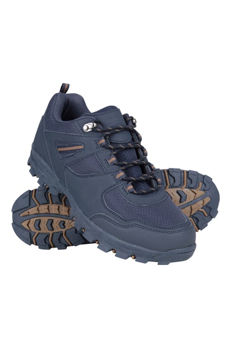 'McLeod' Men Hiking Shoes Cushioned Breathable Lightweight Lace Up Walking Navy - Image 1