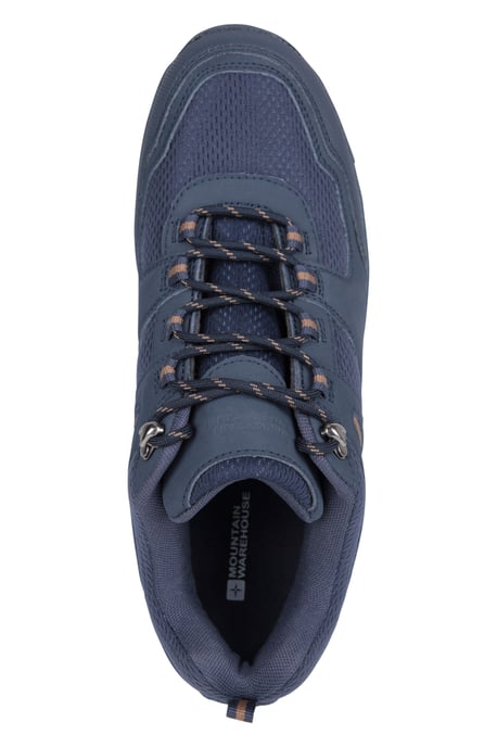 'McLeod' Men Hiking Shoes Cushioned Breathable Lightweight Lace Up Walking Navy - Image 4