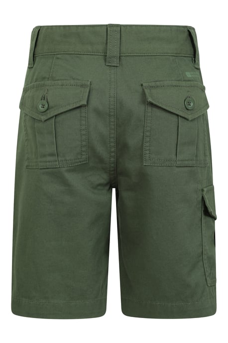 'Cargo' Kids Shorts 100% Cotton Adjustable Waistband Casual Summer Bottoms Khaki - Image 3