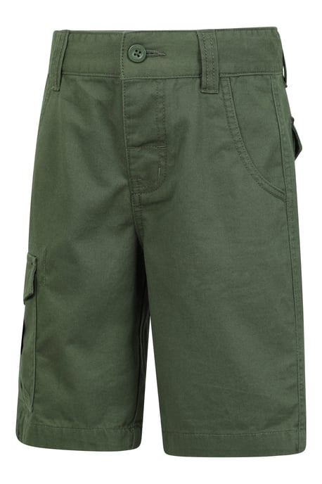 'Cargo' Kids Shorts 100% Cotton Adjustable Waistband Casual Summer Bottoms Khaki - Image 4