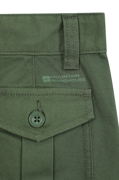 'Cargo' Kids Shorts 100% Cotton Adjustable Waistband Casual Summer Bottoms Khaki - Image 6