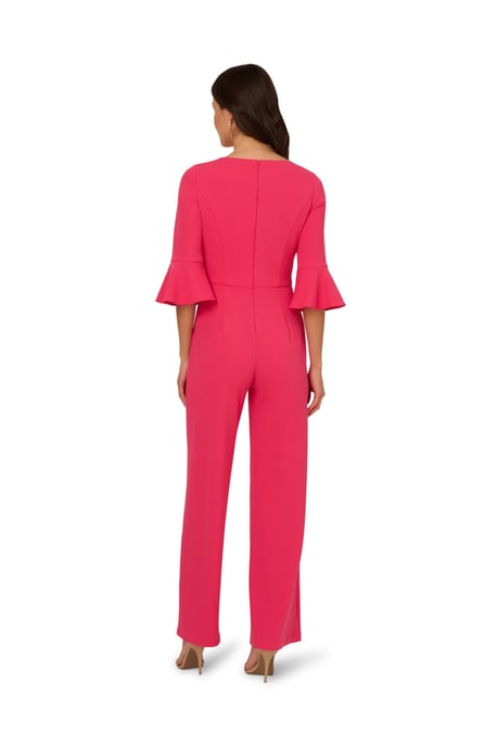 Knit Crepe Tie Front Jumpsuit - Image 2