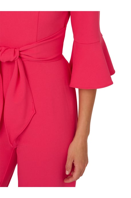 Knit Crepe Tie Front Jumpsuit - Image 3