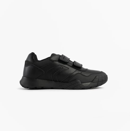 Geox J Rann-e Boy Unisex Kids Touch Fasten Trainers Black - Image 1
