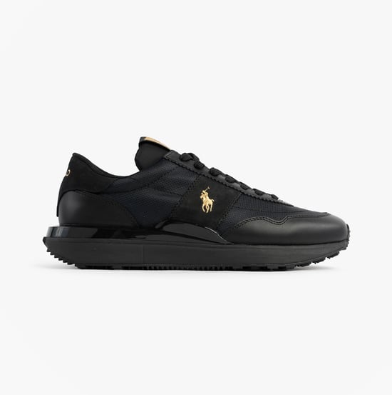 Polo Ralph Lauren Mens Train 89 V2 Lace Up Suede-panelled Trainer Black - Image 1