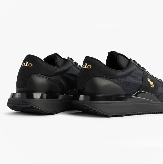 Polo Ralph Lauren Mens Train 89 V2 Lace Up Suede-panelled Trainer Black - Image 5