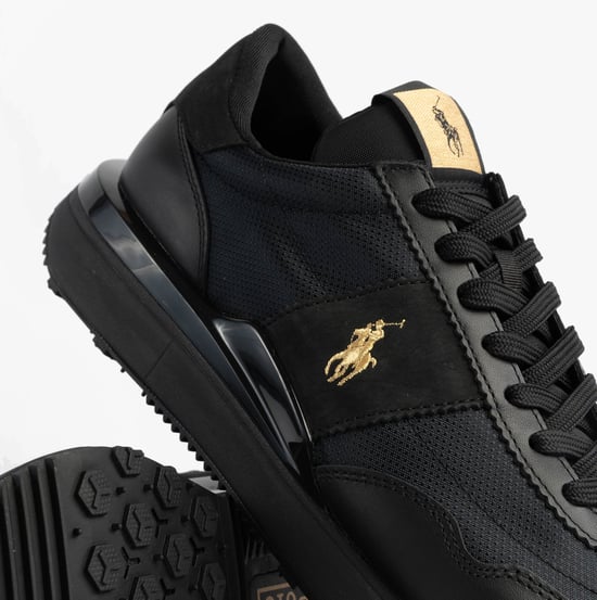 Polo Ralph Lauren Mens Train 89 V2 Lace Up Suede-panelled Trainer Black - Image 6