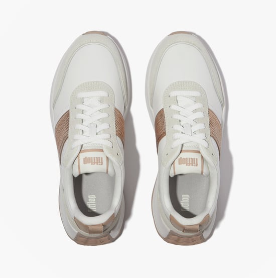 Fitflop F-mode Womens Leather Trainers Urban White - Image 3