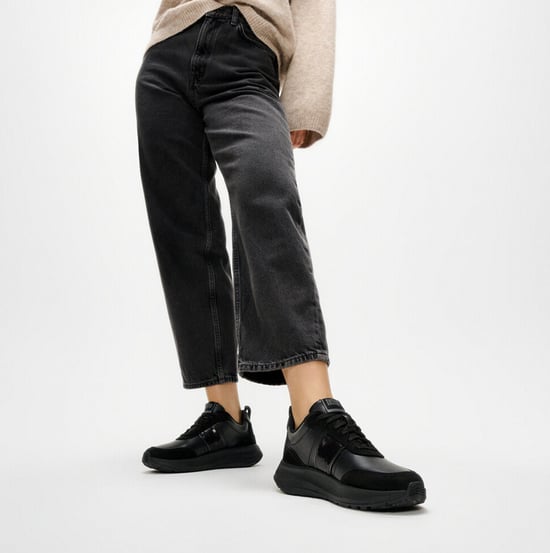 Fitflop F-mode Womens Leather Trainers Urban Black - Image 2
