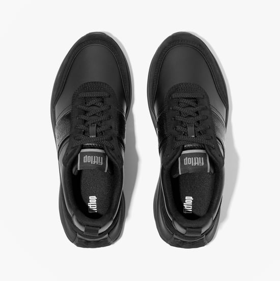 Fitflop F-mode Womens Leather Trainers Urban Black - Image 3