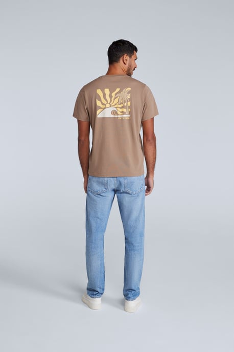 'Jacob' Men's Cotton T-Shirt Comfy Beach Summer Casual Tee Tan - Image 6