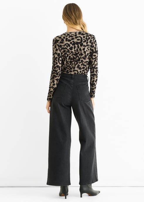 Grey Animal Wrap Jersey Bodysuit - Image 4