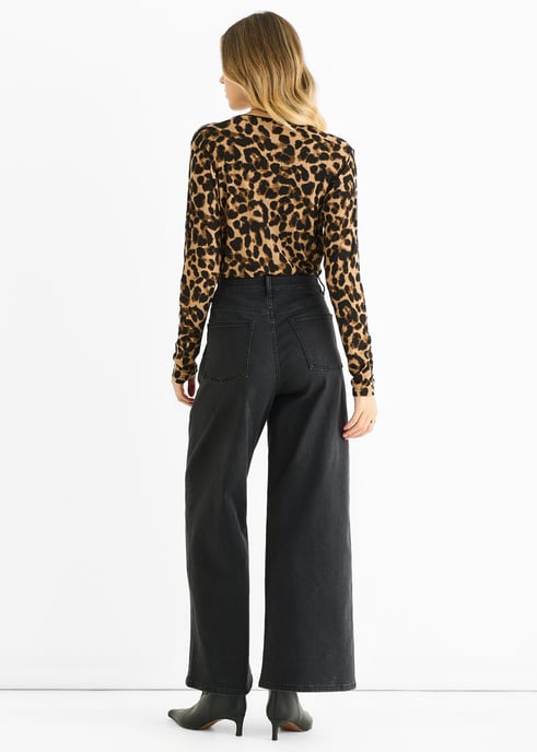 Brown Animal Wrap Jersey Bodysuit - Image 4