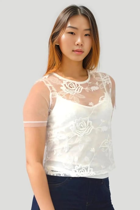 Embroidered Layered Top/vest - Image 1