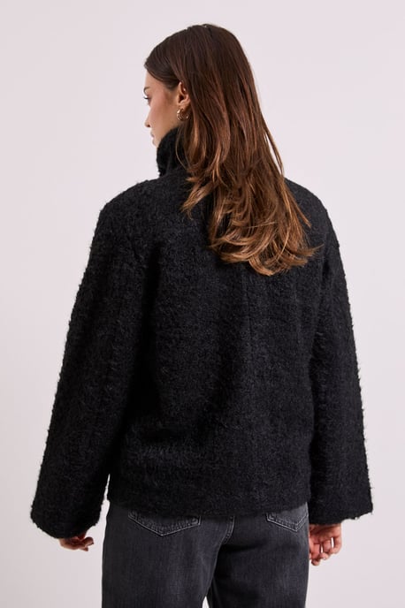 Funnel Neck Short Coat - Image 3