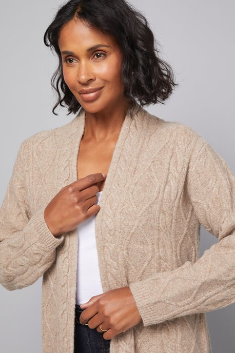 Longline Maxi Cable Cardigan - Image 3