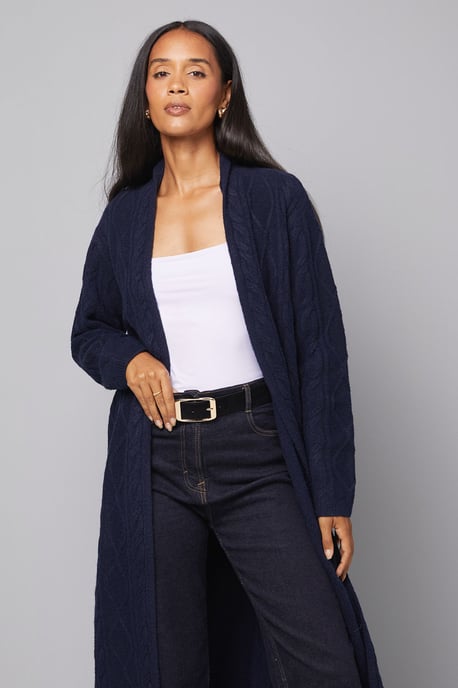 Longline Maxi Cable Cardigan - Image 2