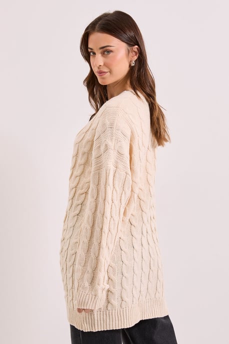 Chunky Longline Multi Cable Cardigan - Image 3