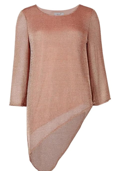 Metallic Asymmetric Knit Top - Image 2